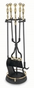 Picture of 5 Piece Polished Brass & Black Tool Set with Round Base Ball Handles 