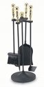 Picture of 5 Piece Polished Brass and Black Mini Tool Set-Ball Handles 