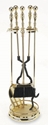 Picture of 5 Piece Polished Brass Tool Set with Round Base Ball Handles 