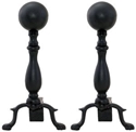 Picture of Black Wrought Iron Ball Andirons