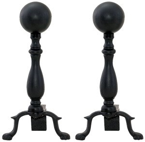 Picture of Black Wrought Iron Ball Andirons
