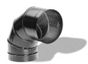 Picture of 6" Dura-Vent 1690 - 90 Degree Elbow Single Wall Black Pipe