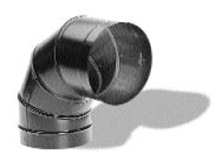 Picture of 6" Dura-Vent 1690 - 90 Degree Elbow Single Wall Black Pipe