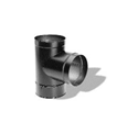 Picture of 6" Dura-Vent 1655 - Tee W/Clean-Out Cap Section Single Wall Black Pipe