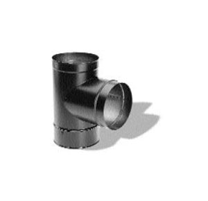 Picture of 6" Dura-Vent 1655 - Tee W/Clean-Out Cap Section Single Wall Black Pipe