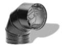 Picture of 6" Dura-Vent 8690 - 90 Degree Elbow DVL Double Wall Black Pipe