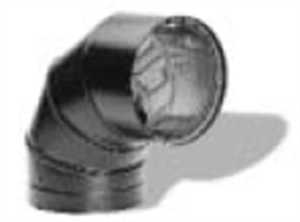 Picture of 6" Dura-Vent 8690 - 90 Degree Elbow DVL Double Wall Black Pipe
