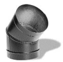 Picture of 6" Dura-Vent 1645 - 45 Degree Elbow Single Wall Black Pipe
