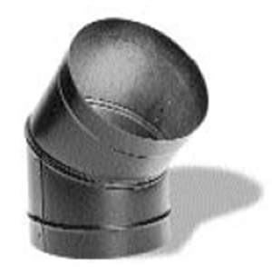 Picture of 6" Dura-Vent 1645 - 45 Degree Elbow Single Wall Black Pipe