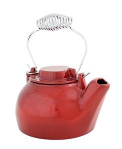Picture of 2 1/2 Qt. Cast Iron Humidifying Kettle - Red Enamel