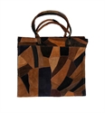 Picture of Open End Suede Log Carrier - Patchwork