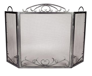 Picture of Scroll & Leaf 3-Fold Screen - Graphite