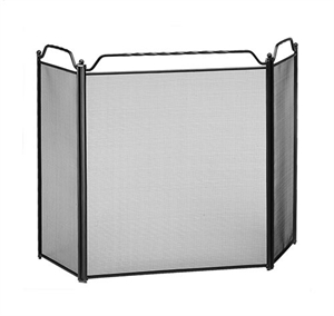 Picture of Screen with Rails 3-Fold Screen - Black