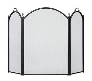 Picture of Arched Front & Sides 3-Fold Screen - Graphite & Pewter