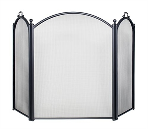 Picture of Arched Front & Sides 3-Fold Screen - Black