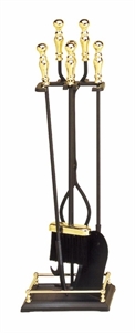 Picture of 4 pc. Tool Set - Ball Handle - Rectangular Base - Brass Plated & Black