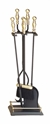 Picture of 4 pc. Tool Set - Ball Handle - Rectangular Base - Antique Brass Plated & Black