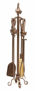Picture of Wrought Iron Maple Leaf Tool Set in Roman Bronze