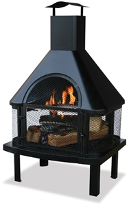 Picture of Uniflame WAF1013C Outdoor Wood Burning Firehouse